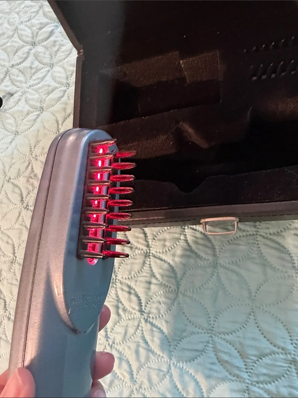 HairMax LaserComb Hair Growth Device in Silver